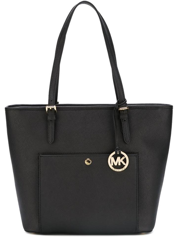 Michael Michael Kors 'jet Set' Tote, Women's, Black, Calf Leather