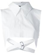Ann Demeulemeester - Cropped Strap Shirt - Women - Cotton - 38, White, Cotton