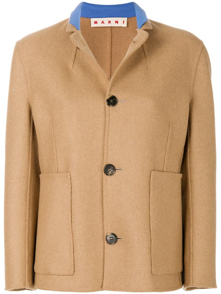 Marni Contrast Collar Jacket - Nude & Neutrals