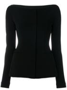 Theory Wide Neck Fitted Jacket - Black