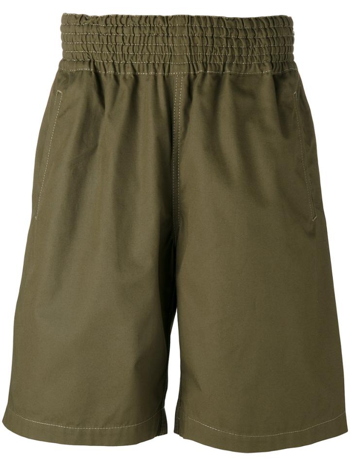 Comme Des Garçons Shirt Elasticated Waistband Shorts - Green