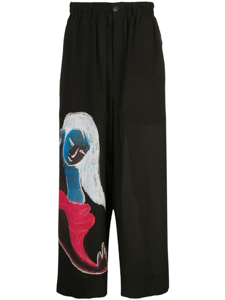 Yohji Yamamoto Asakura Wide Leg Trousers - Black