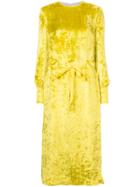 Undercover Velvet Midi Dress - Yellow & Orange