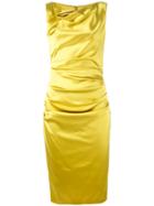Draped Cowl-neck Dress - Women - Polyamide/polyester/spandex/elastane/viscose - 36, Yellow/orange, Polyamide/polyester/spandex/elastane/viscose, Talbot Runhof