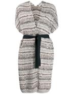 Brunello Cucinelli Striped Robe Cardigan - Neutrals