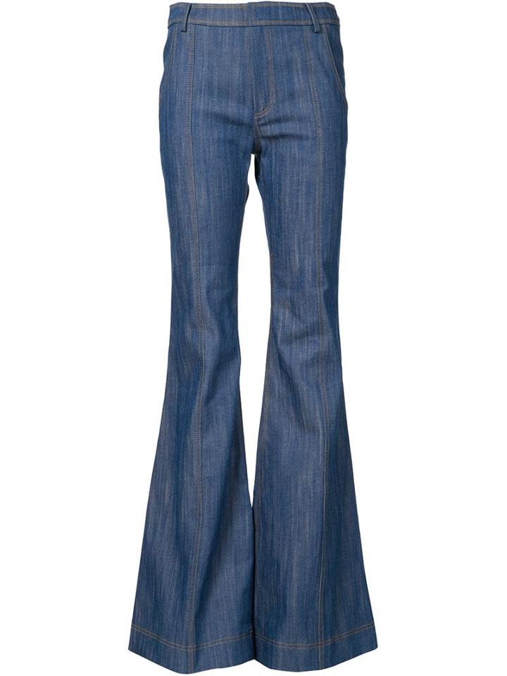 Derek Lam 10 Crosby Flared Jeans, Women's, Size: 2, Blue, Cotton