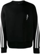 Neil Barrett Striped Sleeved Sweatshirt - Black
