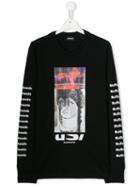 Diesel Kids Teen Graphic Print Sweatshirt - Black
