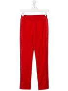 Givenchy Kids Logo Side Stripe Joggers - Red