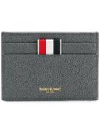 Thom Browne Diagonal Intarsia Stripe Single Cardholder In Pebble Grain
