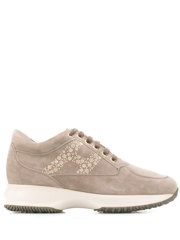 Hogan Floral Logo Sneakers - Brown