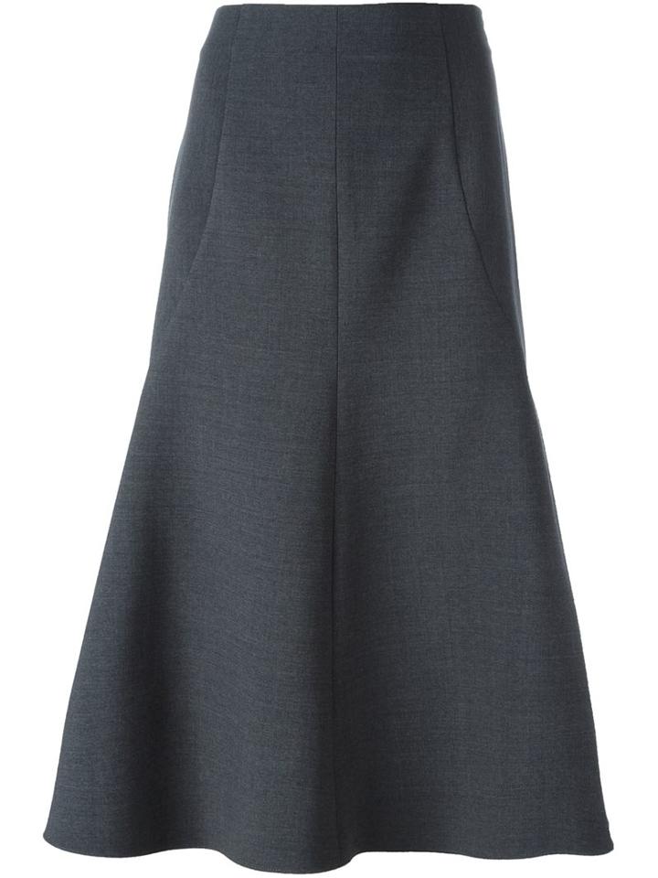 Stella Mccartney Asymmetric Ruffle Skirt, Women's, Size: 40, Grey, Spandex/elastane/wool