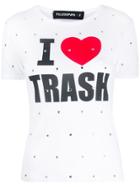 Filles A Papa Crystal-embellished Printed T-shirt - White