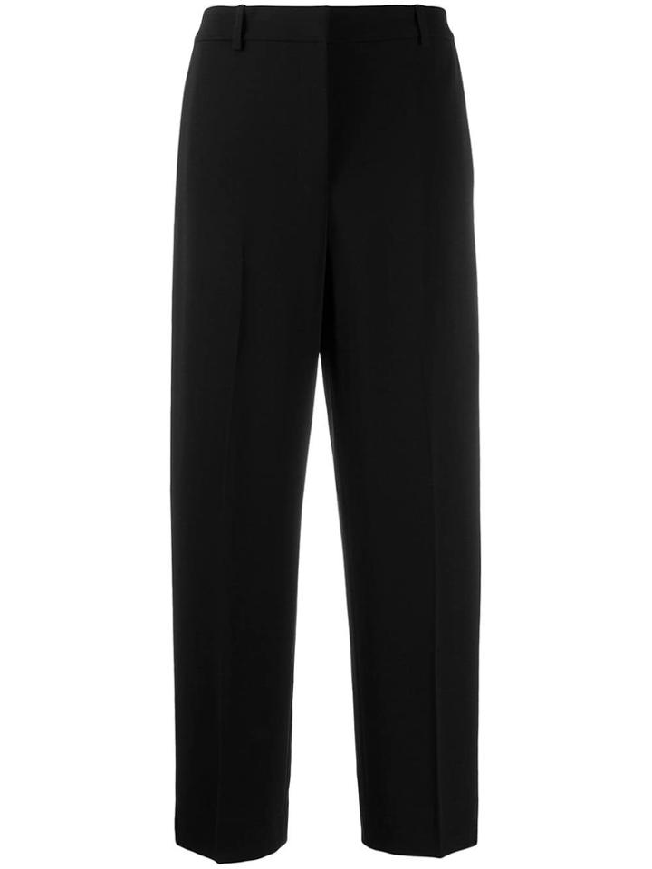 Theory Wide-leg Cropped Trousers - Black