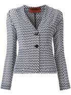 Missoni Zig-zag Pattern Blazer, Women's, Size: 40, Black, Cotton/viscose