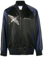 Sacai Embroidered Satin Bomber Jacket - Black