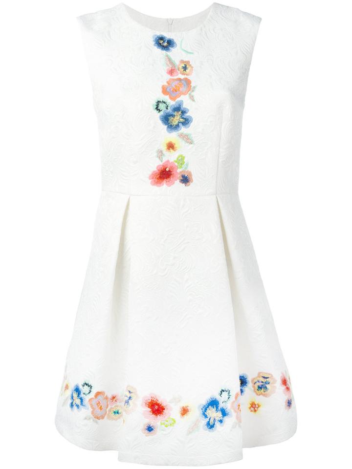 Blugirl Embroidered Jacquard Dress, Women's, Size: 40, White, Cotton/polyester