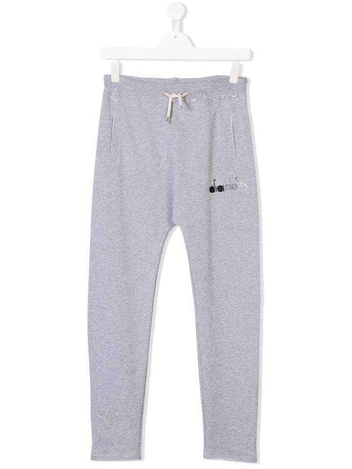 Diadora Junior Teen Logo Track Trousers - Grey