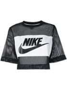 Nike - Printed Mesh Crop Top - Women - Polyester - Xs, Black, Polyester