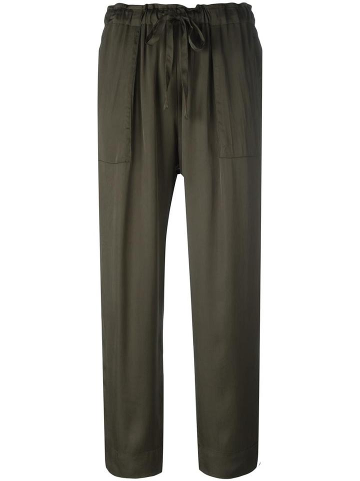 Raquel Allegra Drawstring Trousers, Women's, Size: 1, Green, Cotton/viscose
