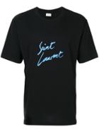 Saint Laurent - Metallic Logo Printed T-shirt - Men - Cotton - Xs, Black, Cotton