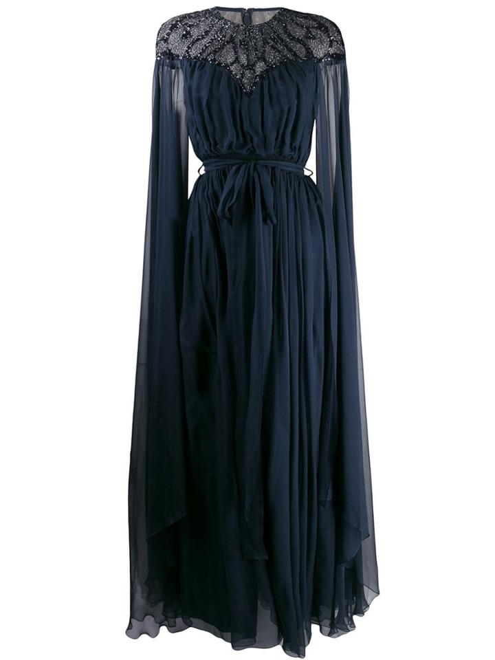 Zuhair Murad Beaded Neck Gown - Blue