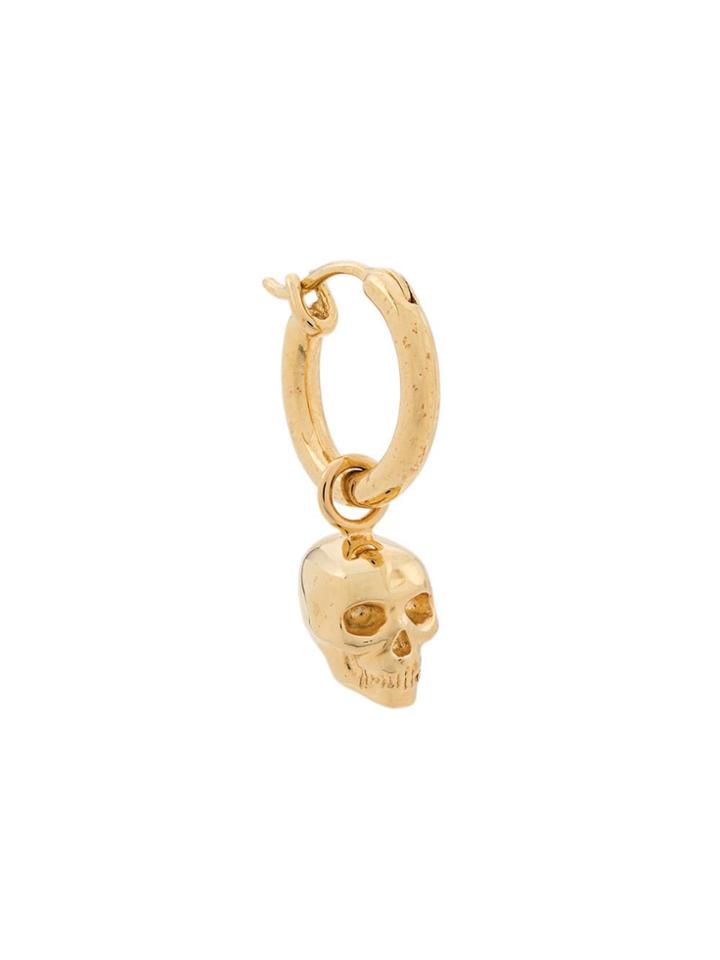 Northskull Skull Charm Hoop Earring - Gold