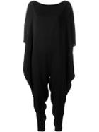 Gianluca Capannolo Batwing Sleeve Jumpsuit, Women's, Size: 42, Black, Nylon/viscose