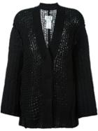 Maison Margiela Open Knit Cardigan, Women's, Size: Small, Black, Polyamide/wool/alpaca