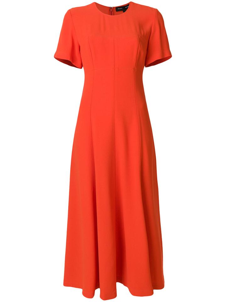 Proenza Schouler Sweetheart Seamed Fitted Dress - Yellow & Orange