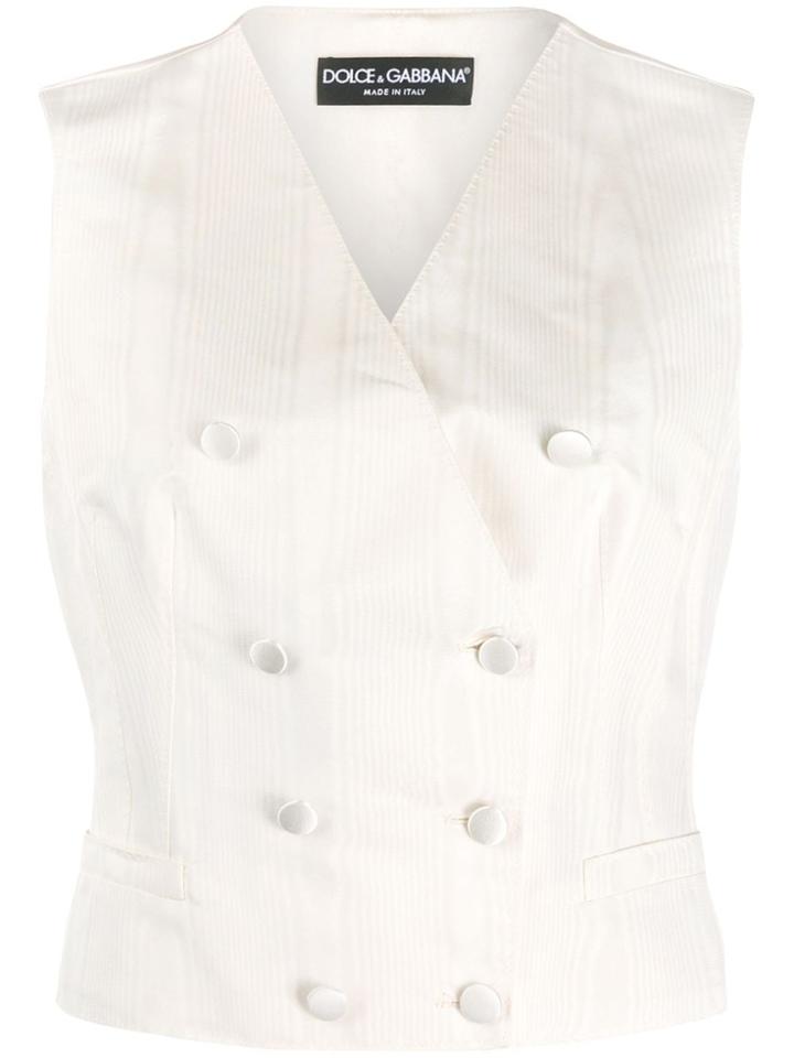 Dolce & Gabbana Double-breasted Faille Tuxedo Vest - Neutrals
