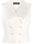 Dolce & Gabbana Double-breasted Faille Tuxedo Vest - Neutrals