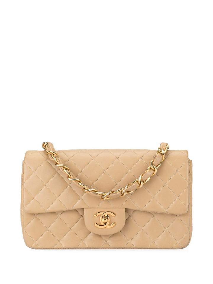 Chanel Pre-owned 1992 Quilted Cc Shoulder Bag - Neutrals