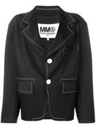 Mm6 Maison Margiela Contrast Stitch Blazer - Black