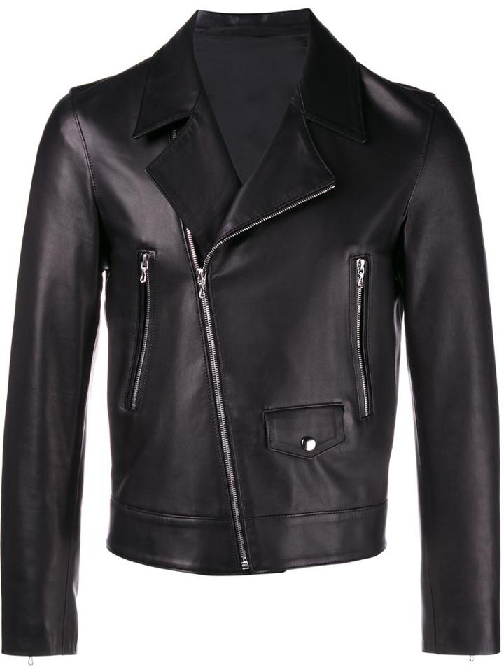 Curieux Leather Biker Jacket, Men's, Size: Xl, Black, Nappa Leather