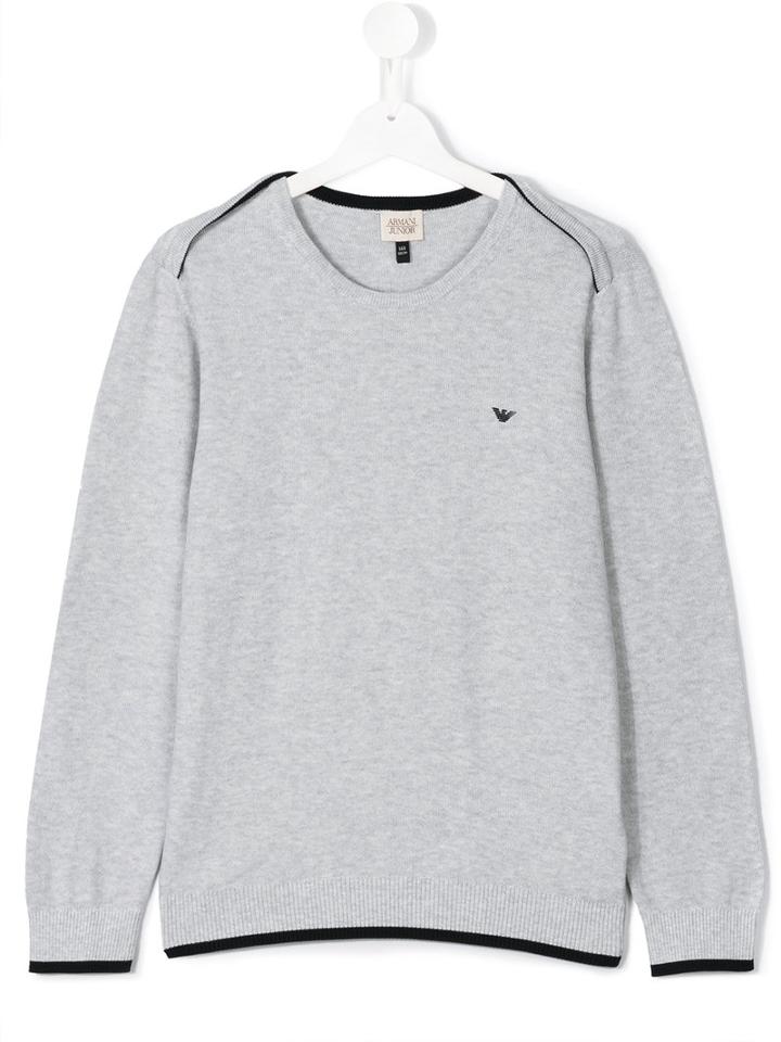 Armani Junior Crew Neck Jumper, Boy's, Size: 16 Yrs, Grey