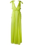 Msgm Ruffle Trim Maxi Dress - Green