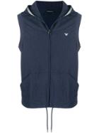 Emporio Armani Logo Hooded Gilet - Blue