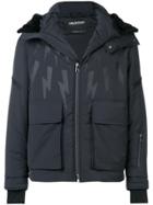 Neil Barrett Lightning-bolt Print Hooded Jacket - Black