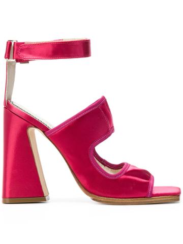 Nicole Saldaña Block Heel Sandals - Pink & Purple