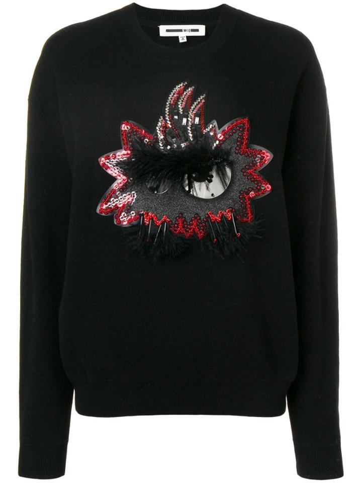 Mcq Alexander Mcqueen Embellished Sweatshirt - Black