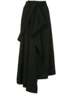 Isabel Benenato Asymmetric Midi Skirt - Black