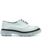 Adieu Paris Chunky Heel Lace-up Brogues - Blue