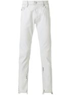 Diesel Distressed Slim Fit Raw Hem Jeans - Grey