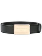 Dolce & Gabbana Branded Belt, Men's, Size: 105, Black, Calf Leather