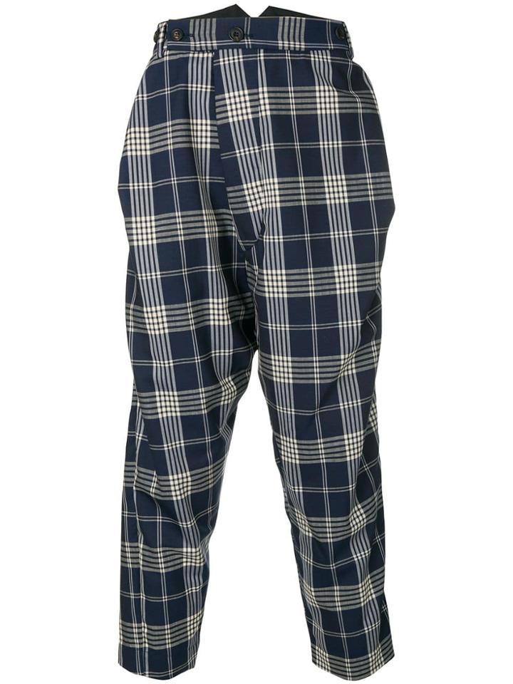 Vivienne Westwood Plaid Dropped Crotch Trousers - Blue