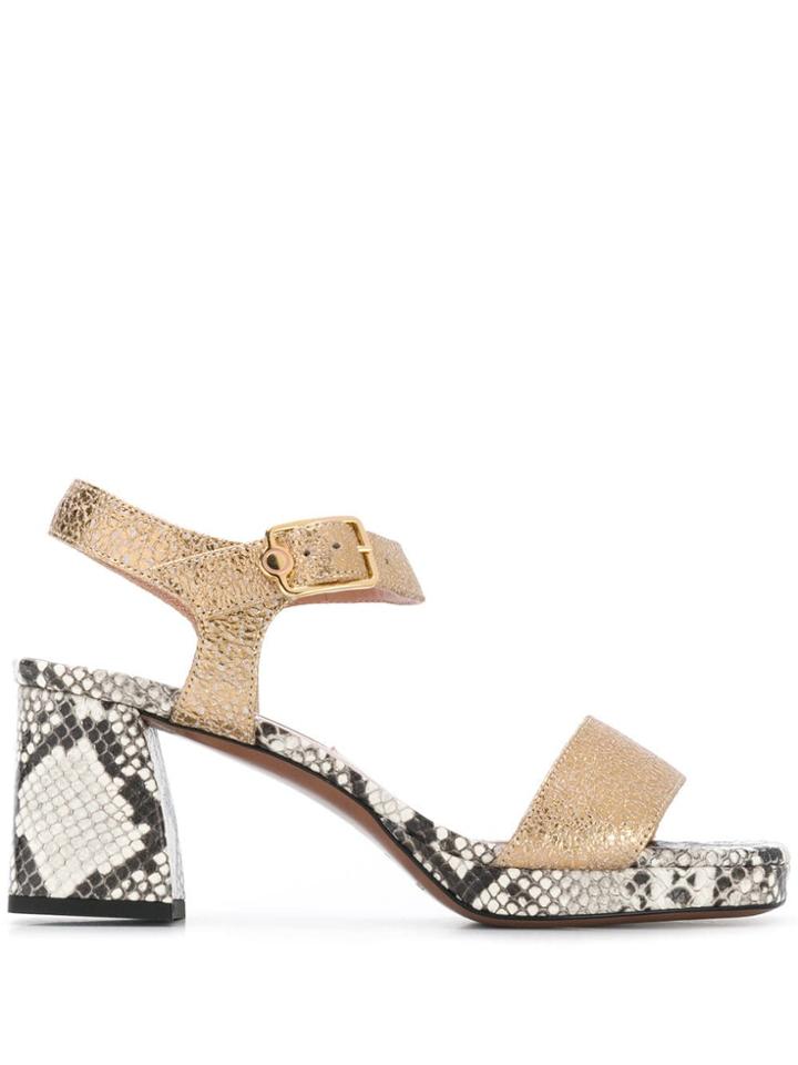 L'autre Chose Heeled Sandals - Gold