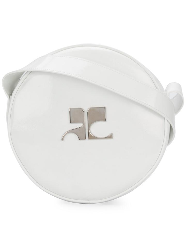 Courrèges Round Logo Cross-body Bag - White