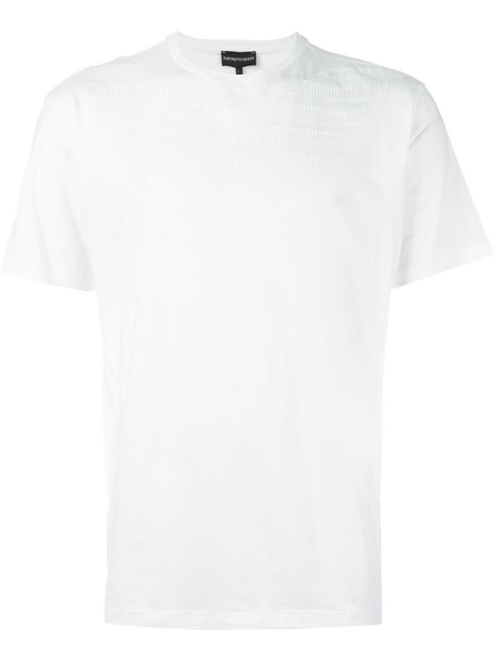 Emporio Armani Eagle Logo Print T-shirt, Men's, Size: Large, White, Cotton
