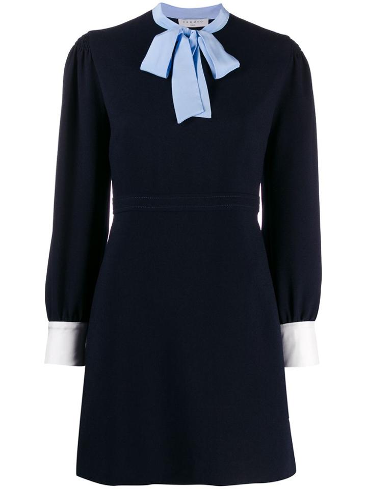 Sandro Paris A-line Bow Dress - Blue